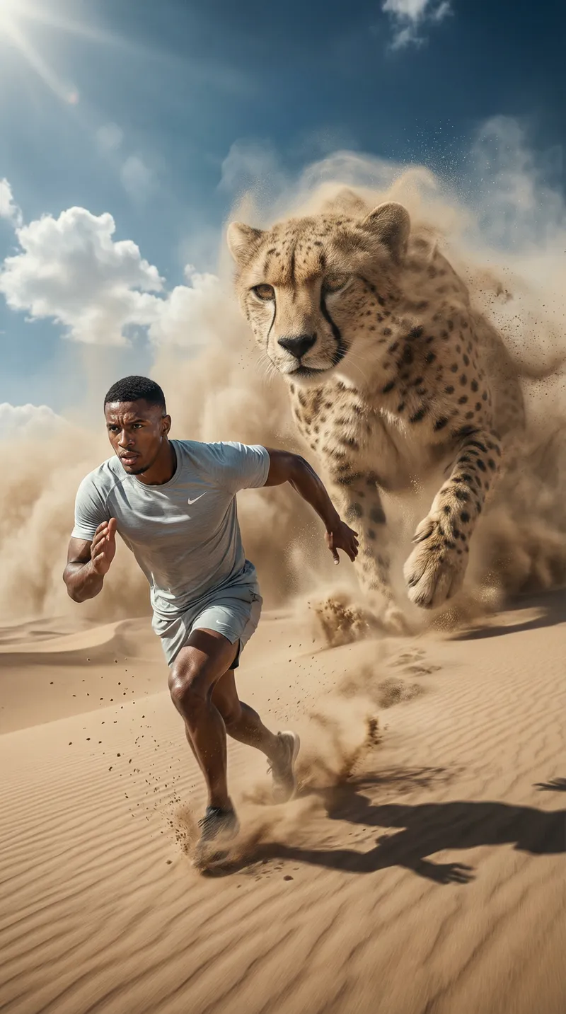 { 
  "scene_title": "Sandstorm Sprint - Epic Desert Chase",…